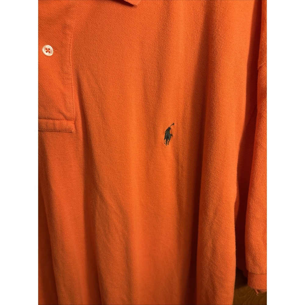 Polo Ralph Lauren Polo‎ Shirt Mens 3XB Big Orange Preppy Casual Pony Blem - Picture 3 of 10
